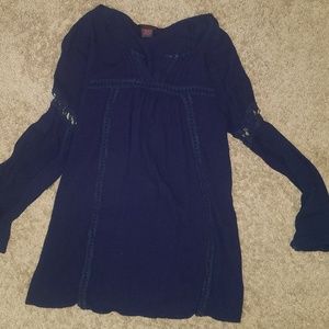 Navy blue boho shirt